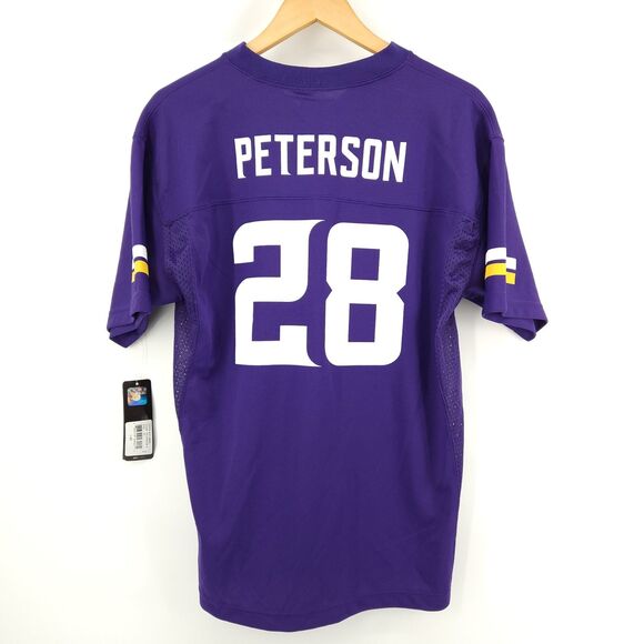 Minnesota Vikings Jersey Unisex XL 18/20  Adrian Peterson #28 NFL Team Apparel - Picture 1 of 10